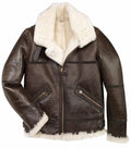 men brown b3 shearling bomber jacket