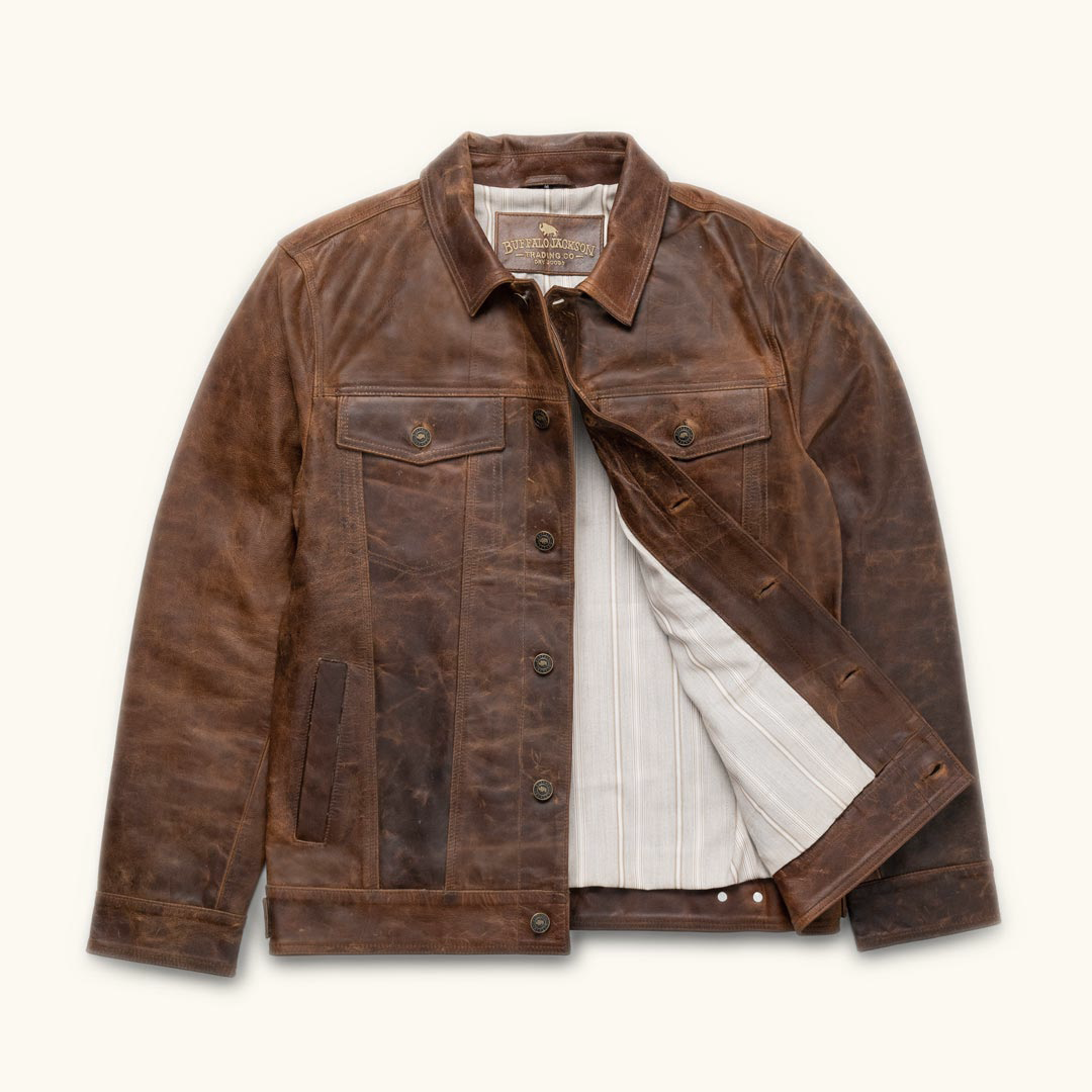 Men Brown Goat Leather Jacket