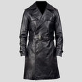 men real leather trench coat