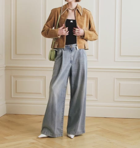 video of suede leather jacket