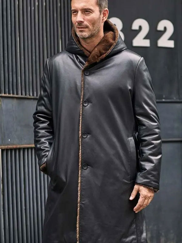 genuine shearling fur coat
