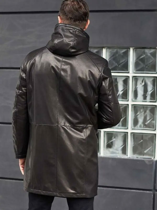 back view of shearling coat