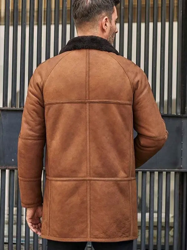 back view shearling leather coat