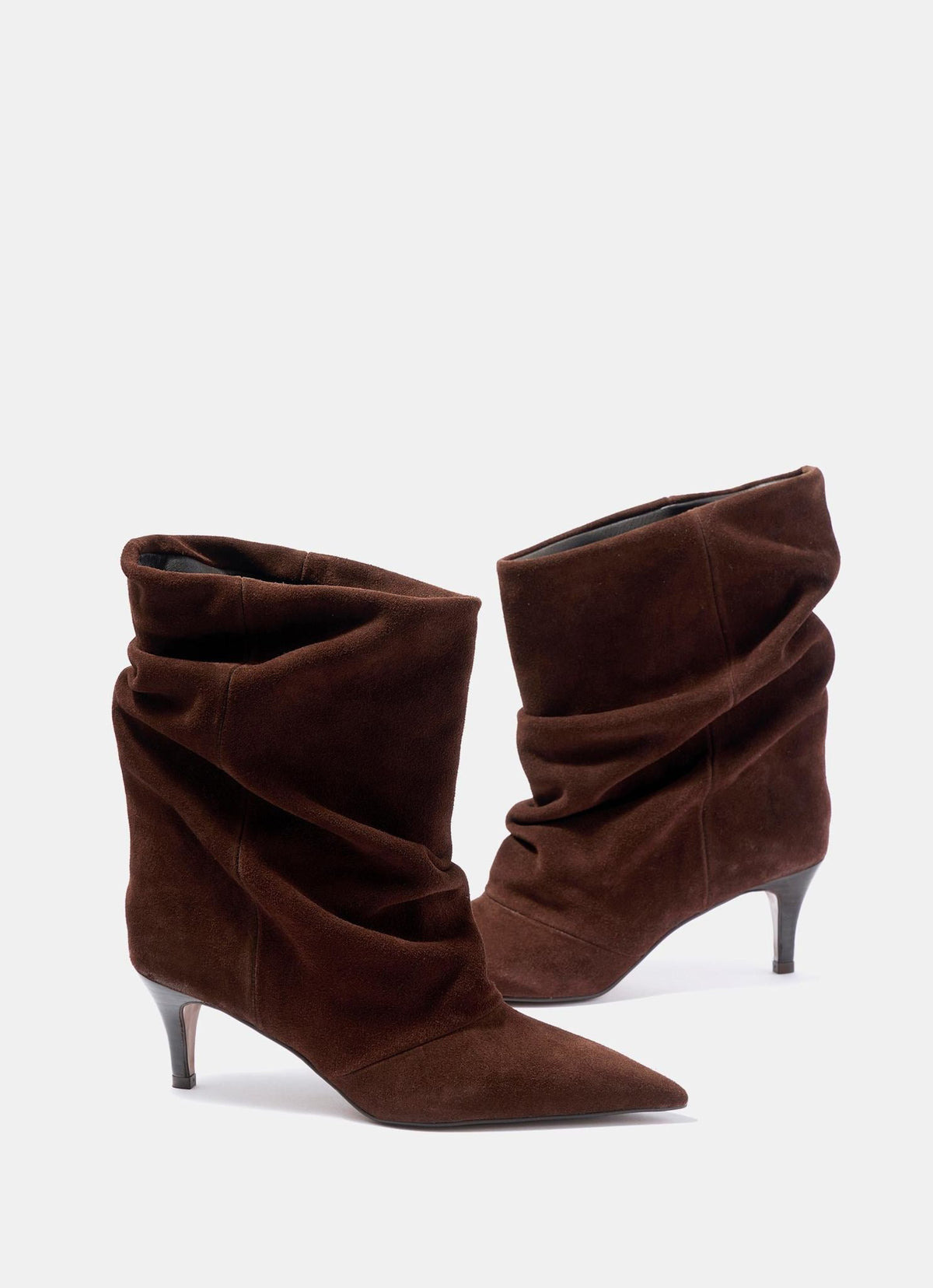 Dark Brown Slouch Ankle Boots