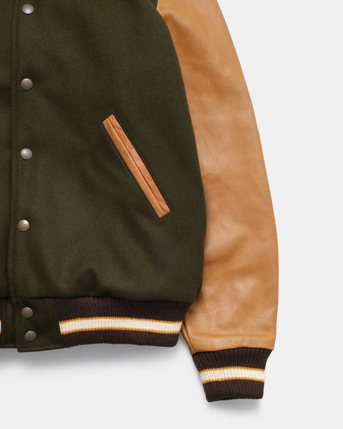 pocket view of varsity jacket