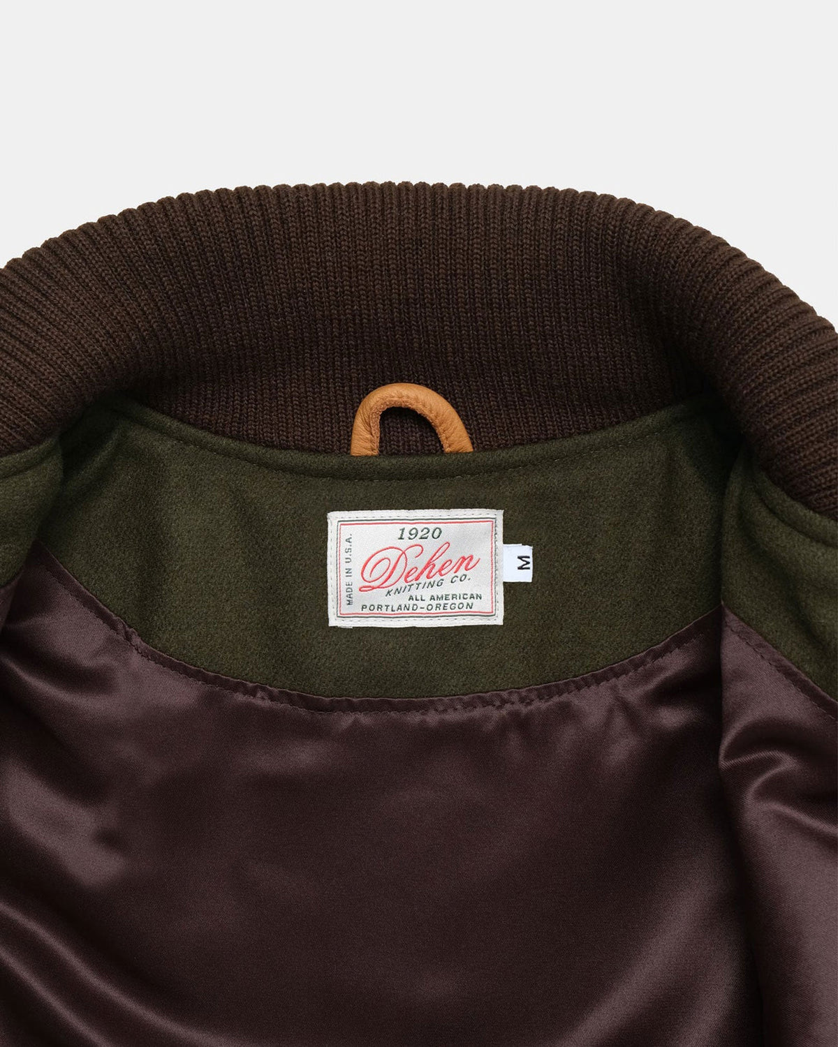 label view of varsity jacket