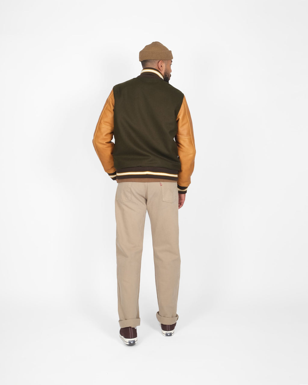 varsity jacket back view