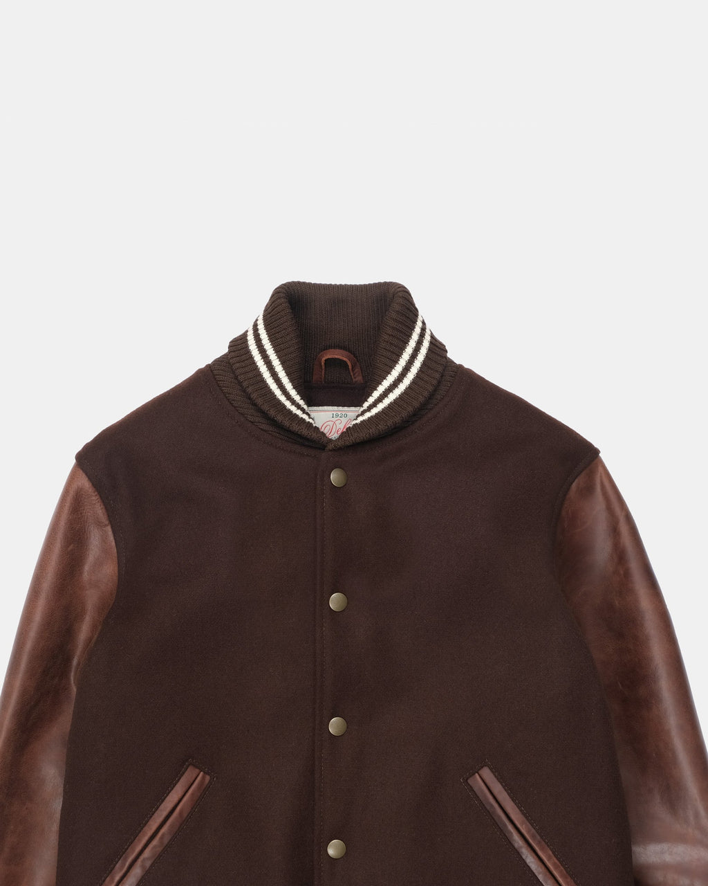 collar view of varsity jacket