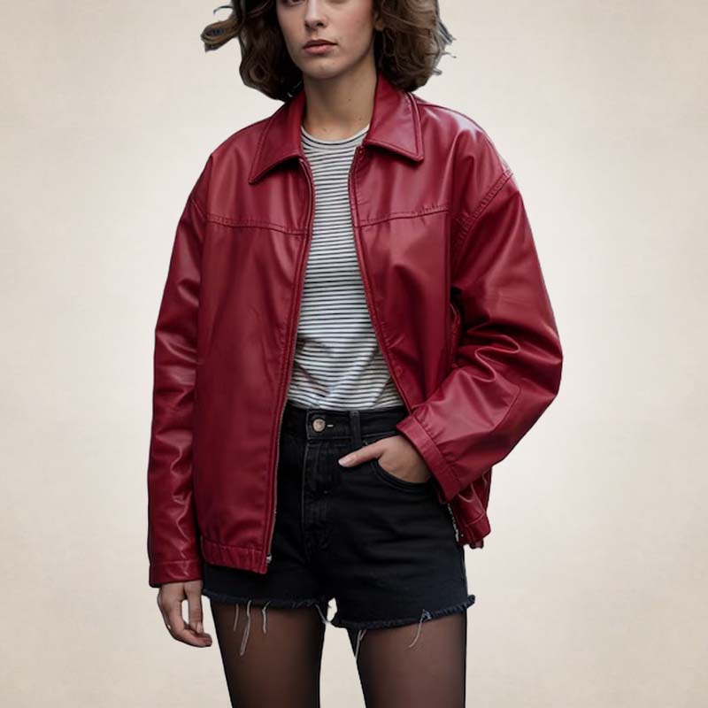 Women's Oversized Leather Jacket
