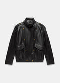 Women's Black Oversized Leather Jacket