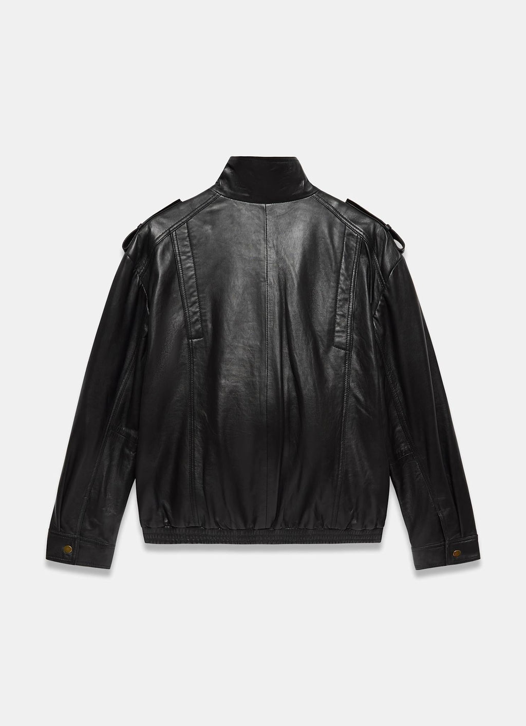 Women's Black Oversized Leather Jacket