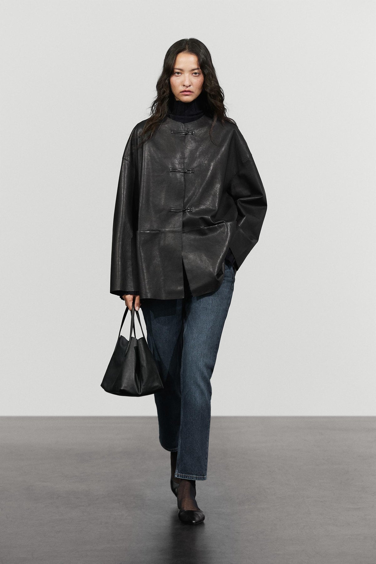 black sheepskin leather jacket